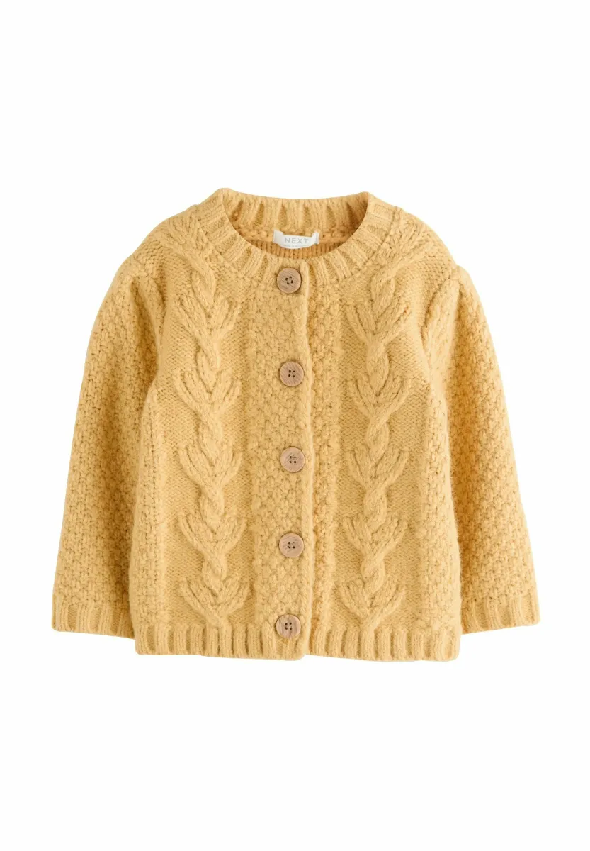 REGULAR FIT - CHUNKY BOBBLE - Strickjacke - ochre yellow