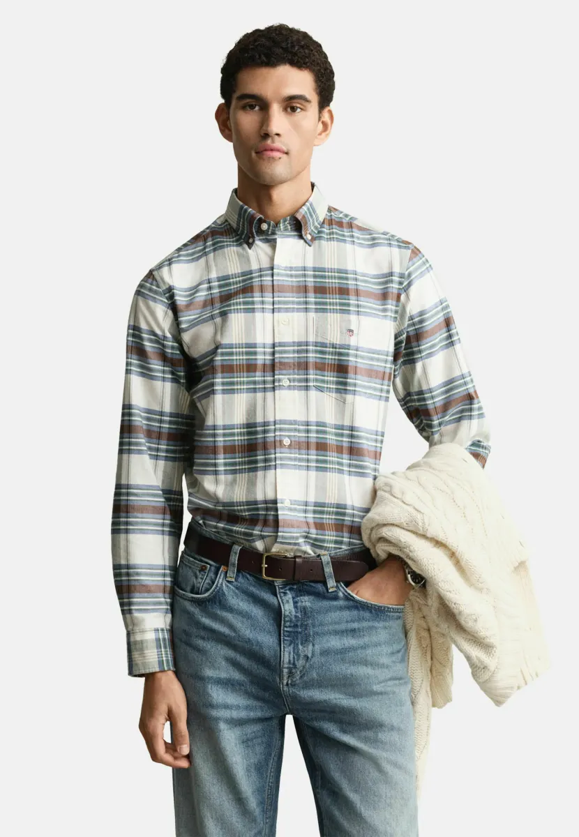 REGULAR FIT CLASSIC CHECKED OXFORD  - Hemd - green