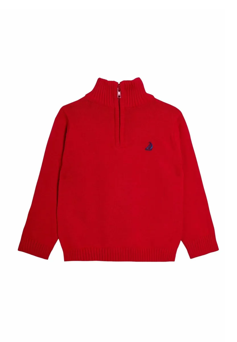 REGULAR FIT - CLASSIC HALF ZIP - Strickpullover - red