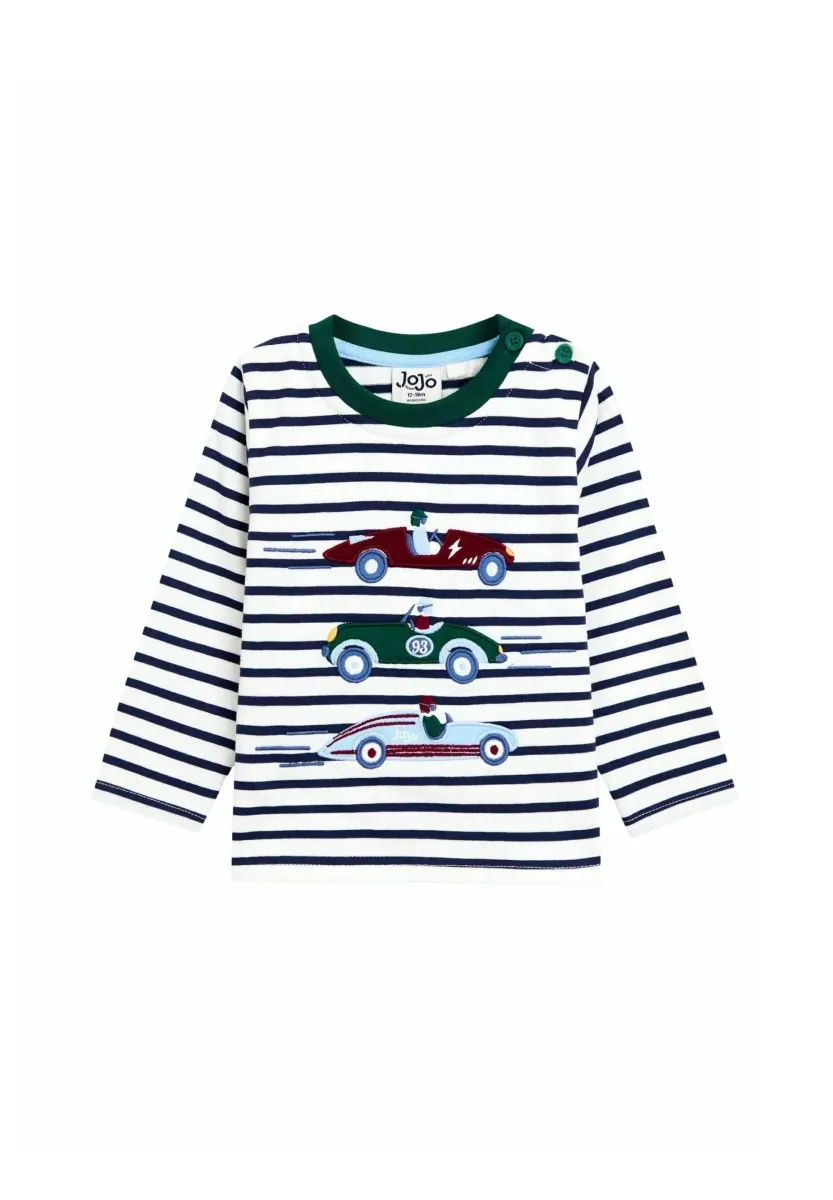 REGULAR FIT - CLASSIC RACER APPLIQUE - Langarmshirt - light cream