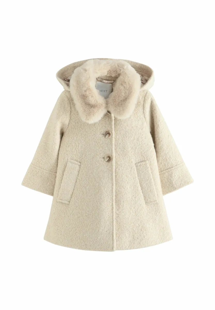 REGULAR FIT - COLLAR HOODED - Wintermantel - cream
