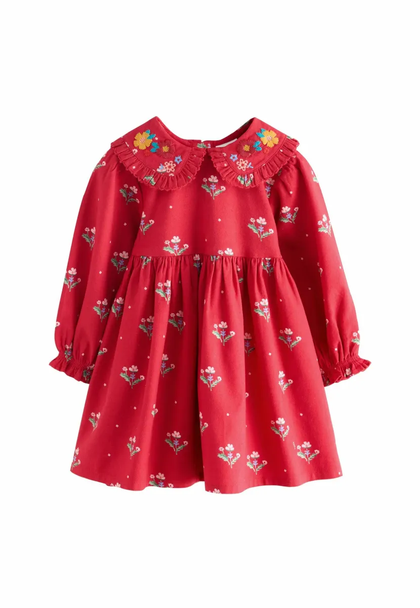REGULAR FIT - COLLAR LONG SLEEVE  - Freizeitkleid - red ditsy
