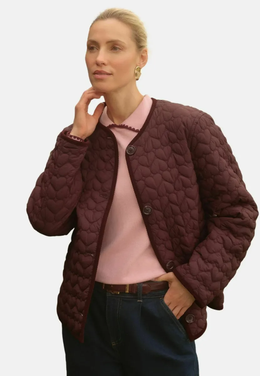 REGULAR FIT-COLLARLESS - Übergangsjacke - cherry red