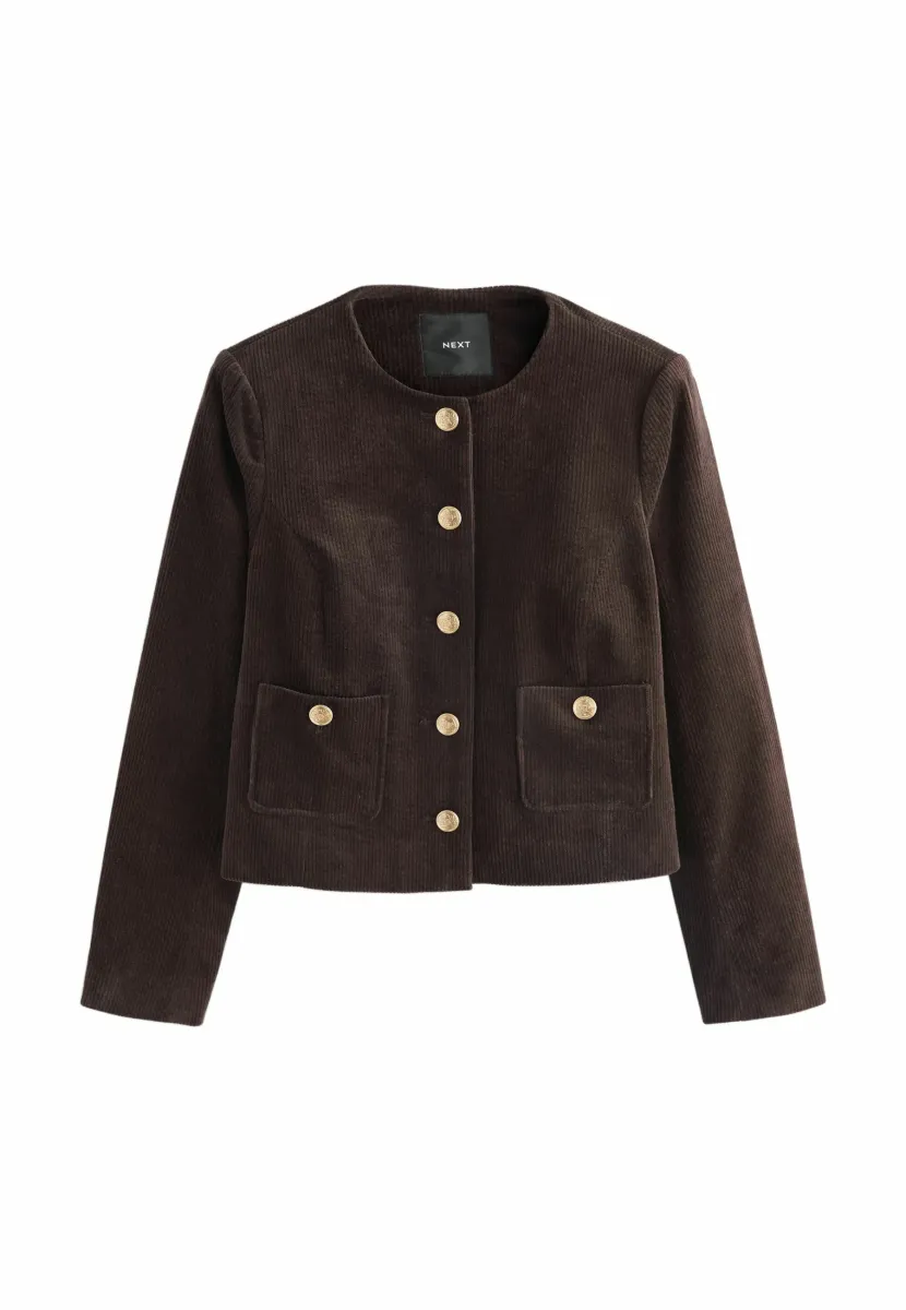 REGULAR FIT - COLLARLESS  - Blazer - chocolate brown