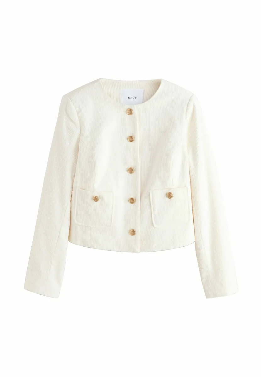 REGULAR FIT - COLLARLESS  - Blazer - ecru