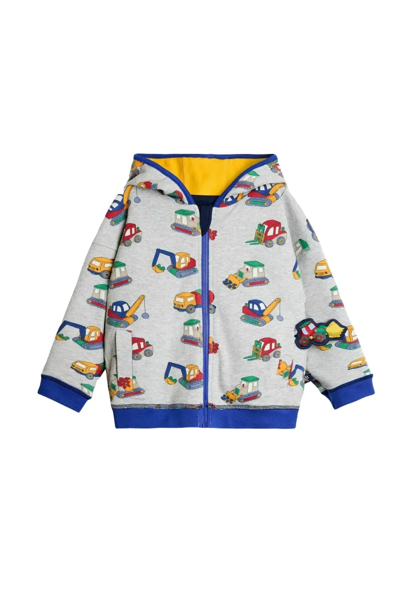 REGULAR FIT - COLOUR BLOCK APPLIQUÉ REVERSIBLE - Sweatjacke - navy blue construction