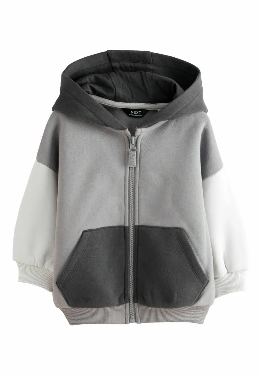 REGULAR FIT - COLOURBLOCK THROUGH  - Sweatjacke - grey
