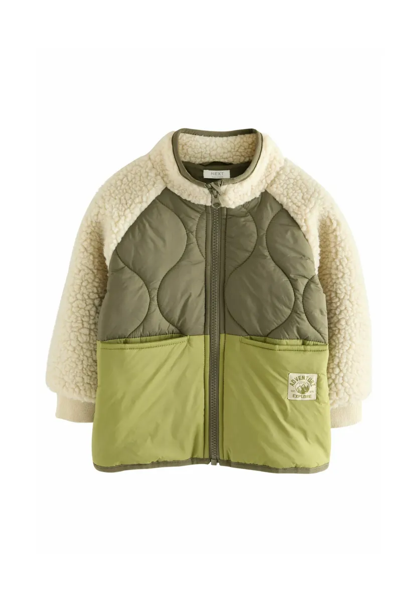 REGULAR FIT - COLOURBLOCK - Wintermantel - green borg nylon