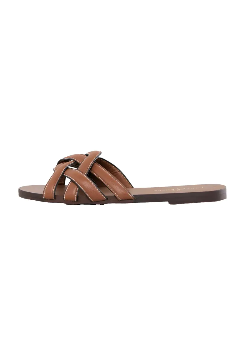 REGULAR FIT COMFORT - Pantolette flach - brown