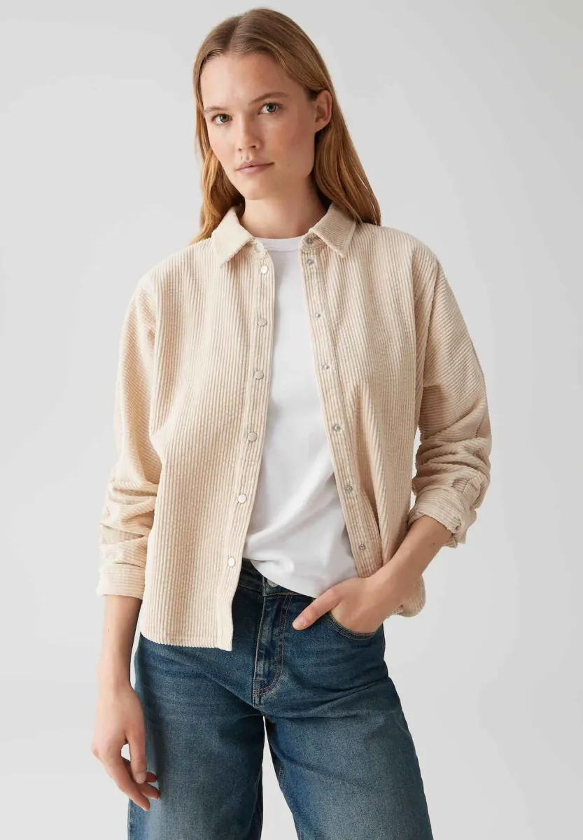 REGULAR FIT CORD - Hemdbluse - macadamia