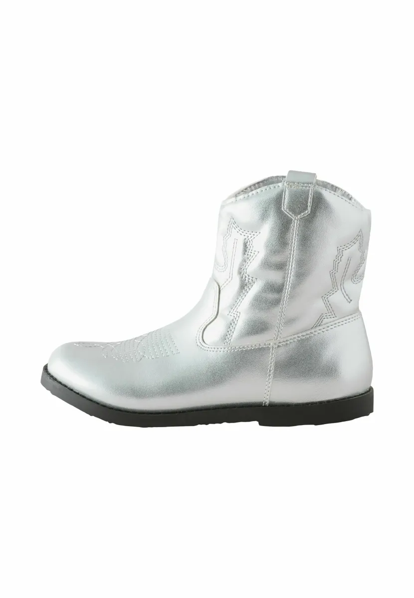 REGULAR FIT - Cowboy-/Bikerstiefelette - silver metallic