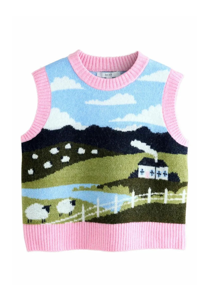 REGULAR FIT - CREW NECK SLEEVELESS - Top - multi landscape scene