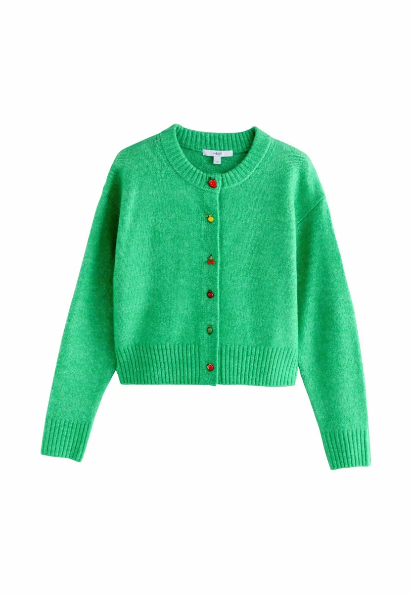 REGULAR FIT - CREW NECK  - Strickjacke - bright green fruit buttons