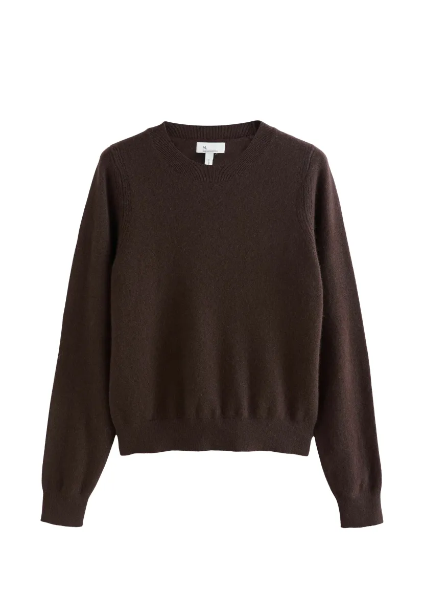 REGULAR FIT CREW NECK - Strickpullover - chocolate brown
