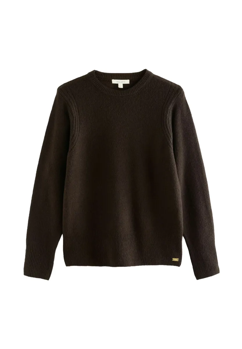 REGULAR FIT - CREW NECK WITH A TOUCH - Strickpullover - chocolate brown