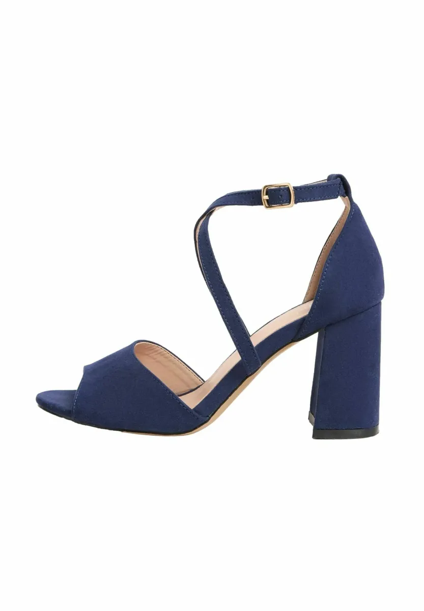 REGULAR FIT - CROSS MID BLOCK - Riemensandalette - navy