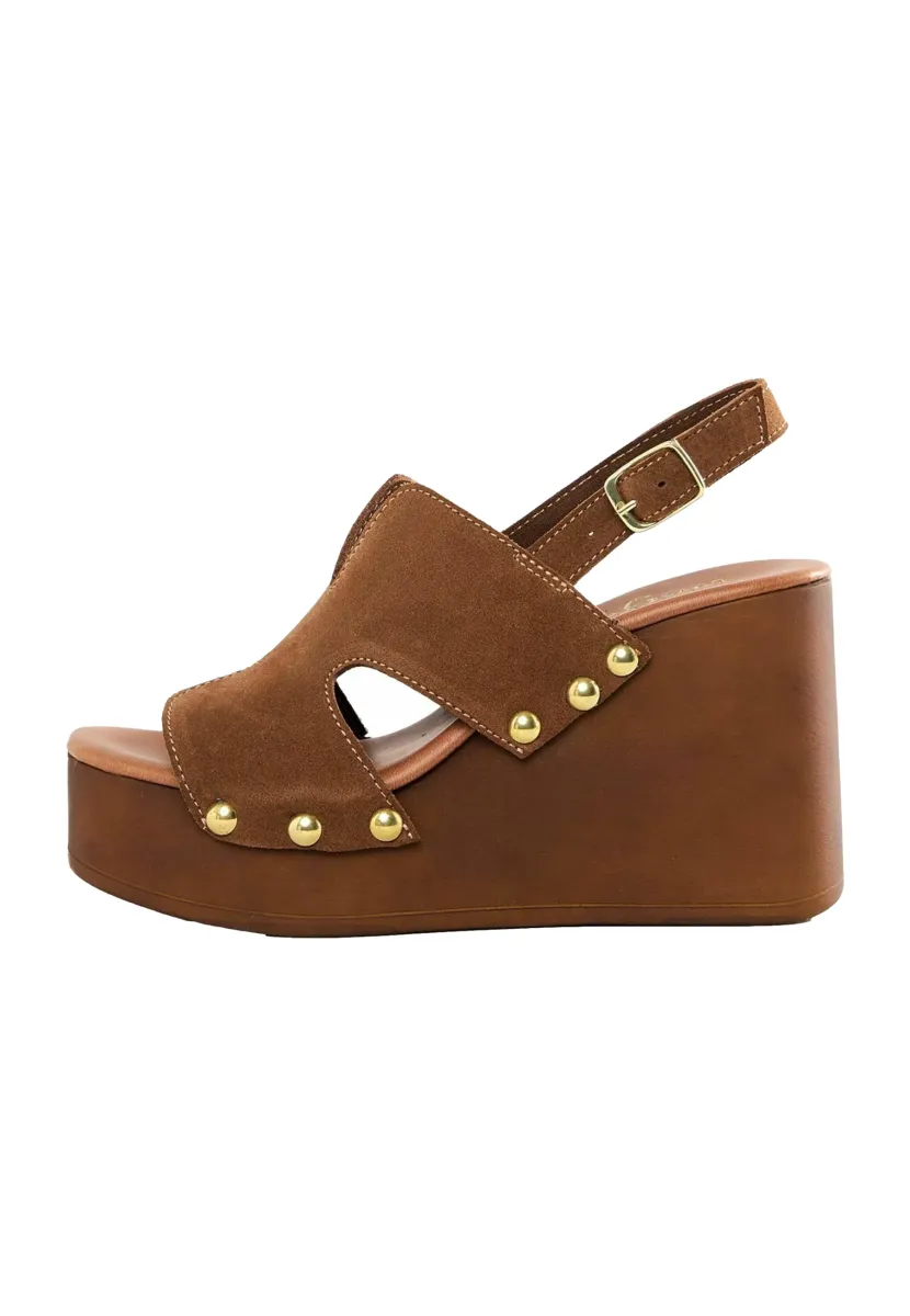 REGULAR FIT - CROSS STRAP  - High Heel Sandalette - tan brown