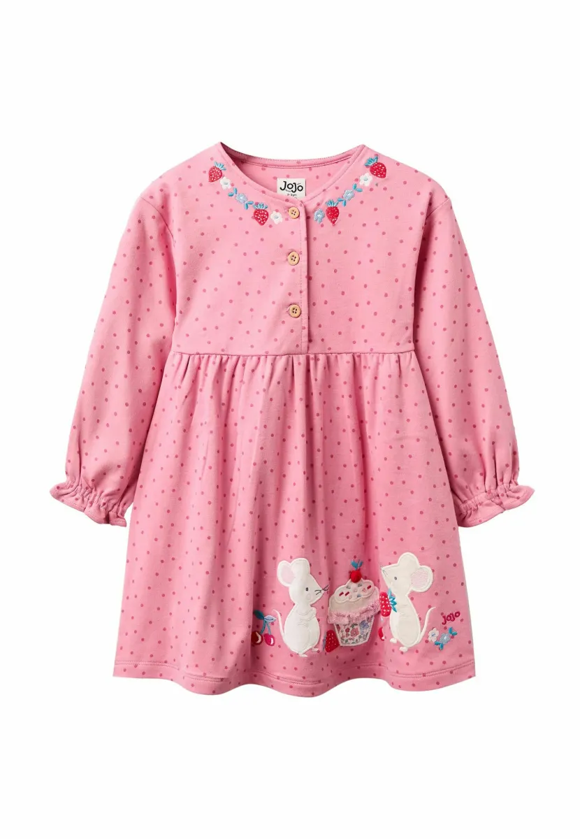 REGULAR FIT - DROP SHOULDER APPLIQUÉ  - Jerseykleid - pink