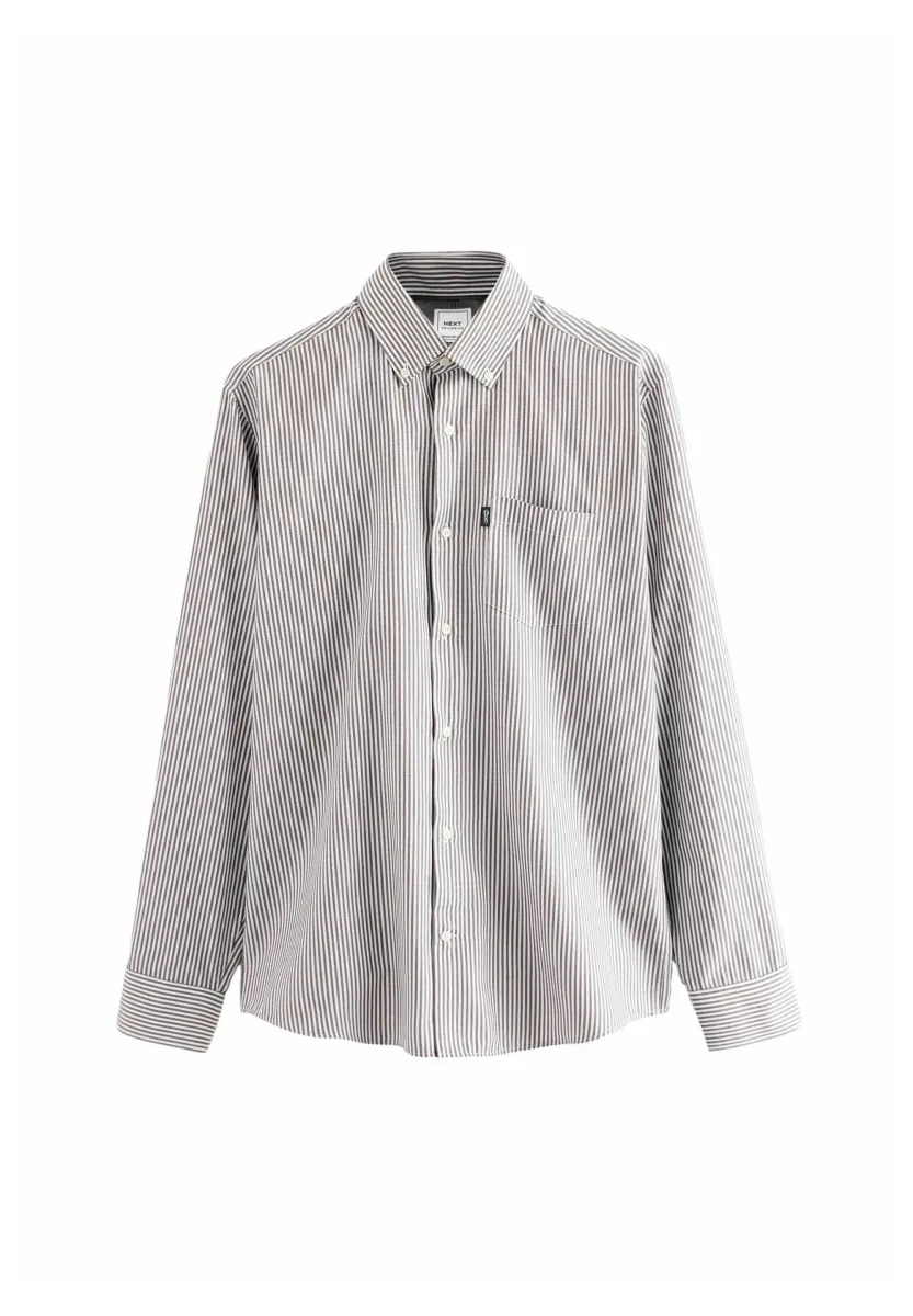 REGULAR FIT - EASY IRON BUTTON DOWN OXFORD - Hemd - chocolate brown stripe