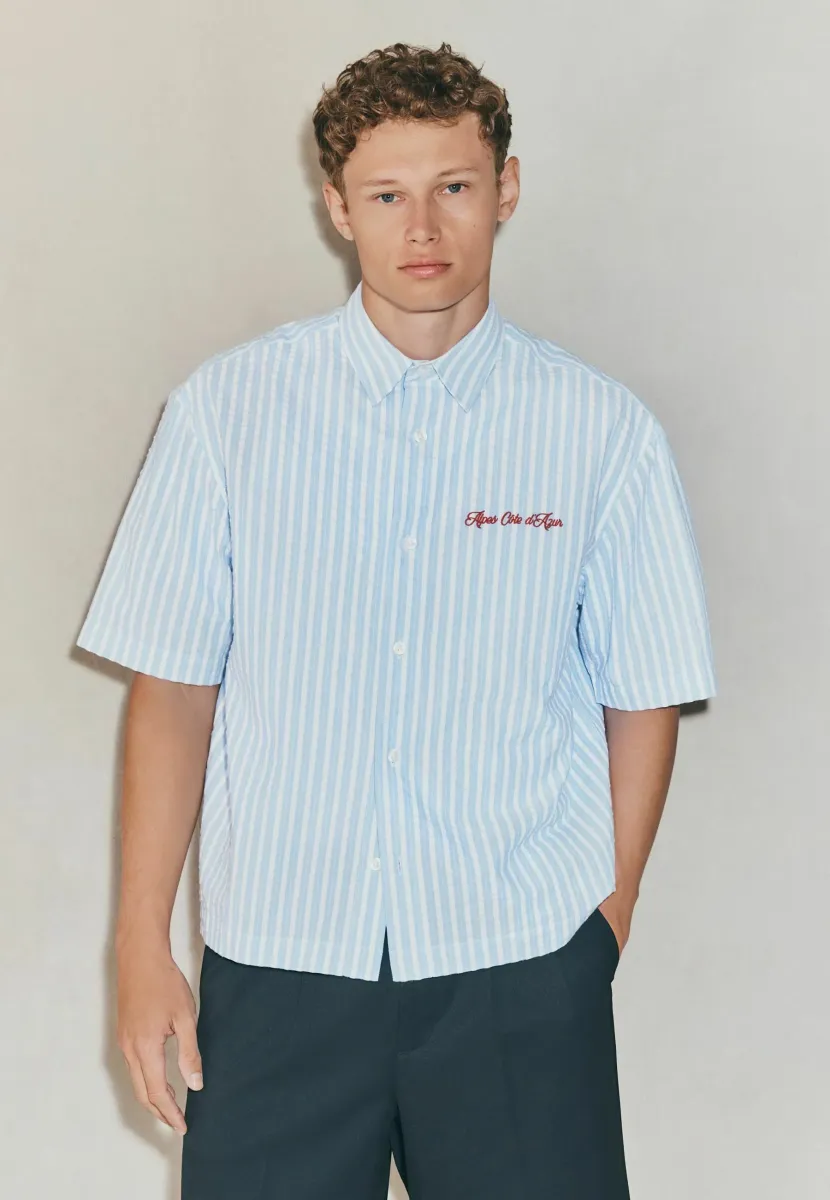 REGULAR FIT - EDIT BOXY SEERSUCKER STRIPE  - Hemd - blue