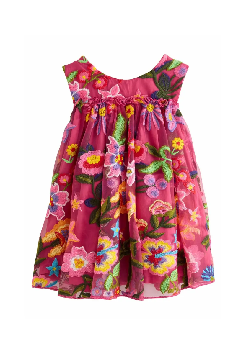 REGULAR FIT EMBROIDERED - Cocktailkleid/festliches Kleid - bright pink