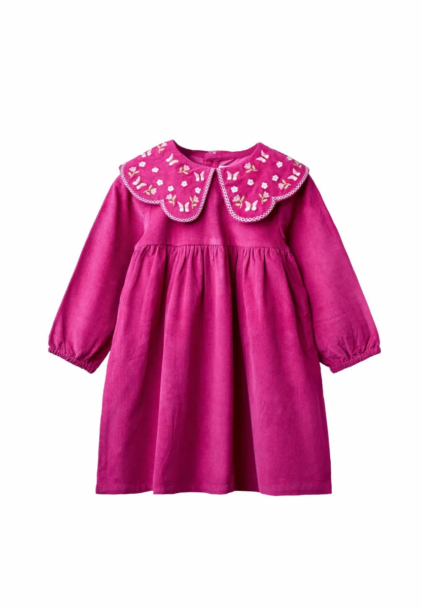 REGULAR FIT - EMBROIDERED COLLAR - Freizeitkleid - berry