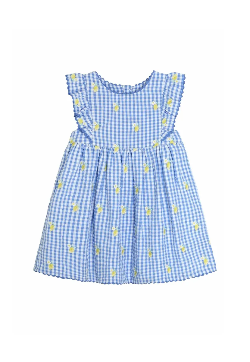 REGULAR FIT EMBROIDERED - Freizeitkleid - blue lemon