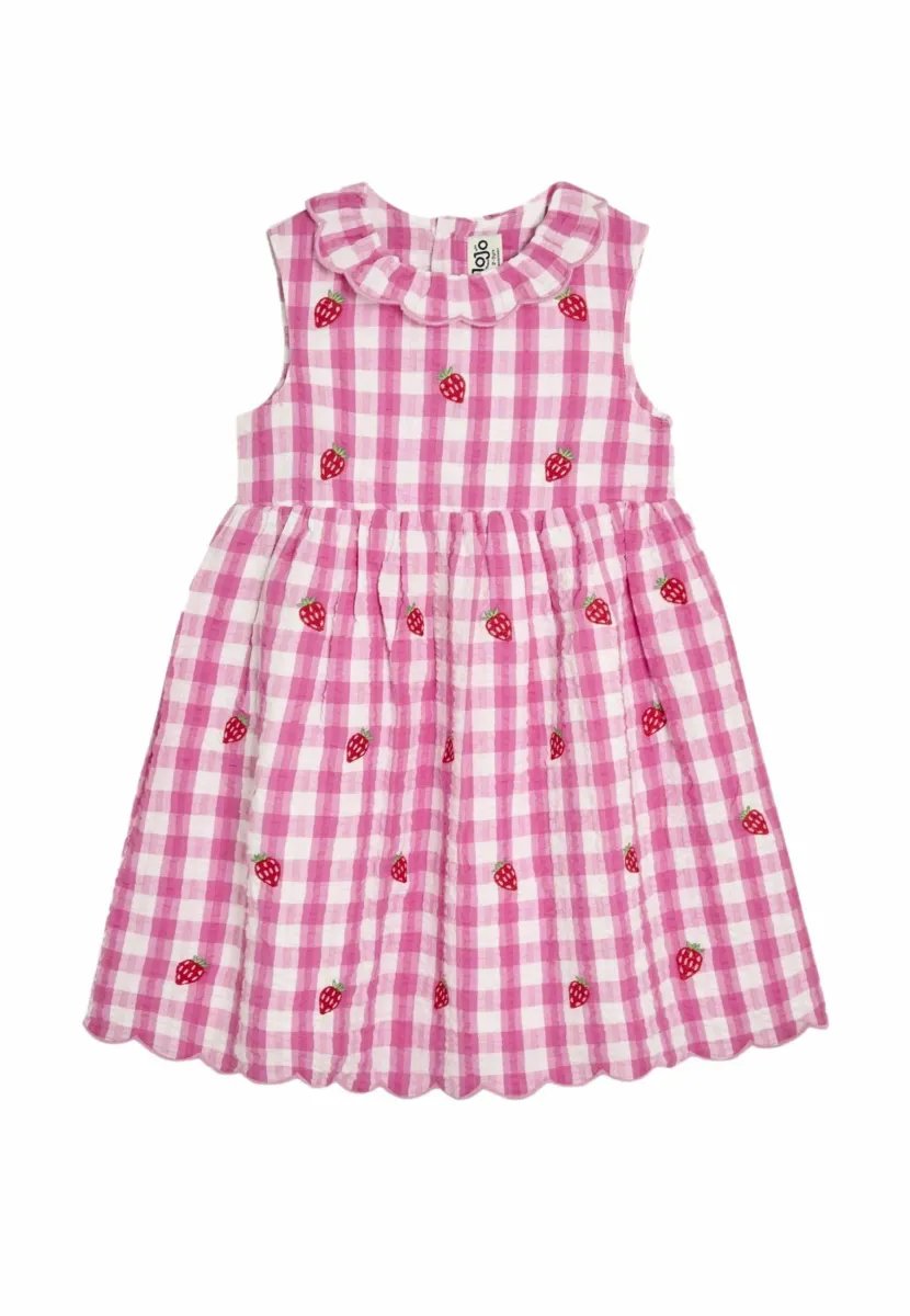 REGULAR FIT - EMBROIDERED  - Freizeitkleid - fuchsia pink strawberry