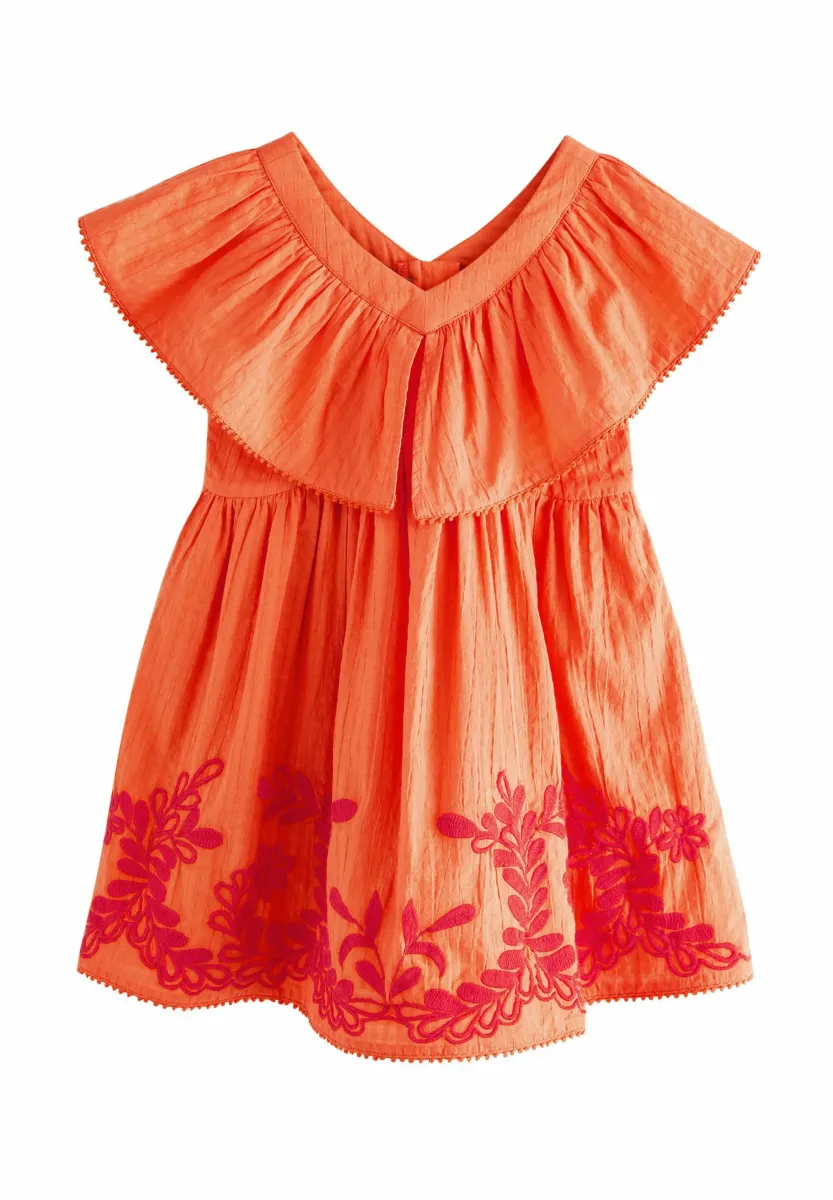 REGULAR FIT - EMBROIDERED - Freizeitkleid - orange