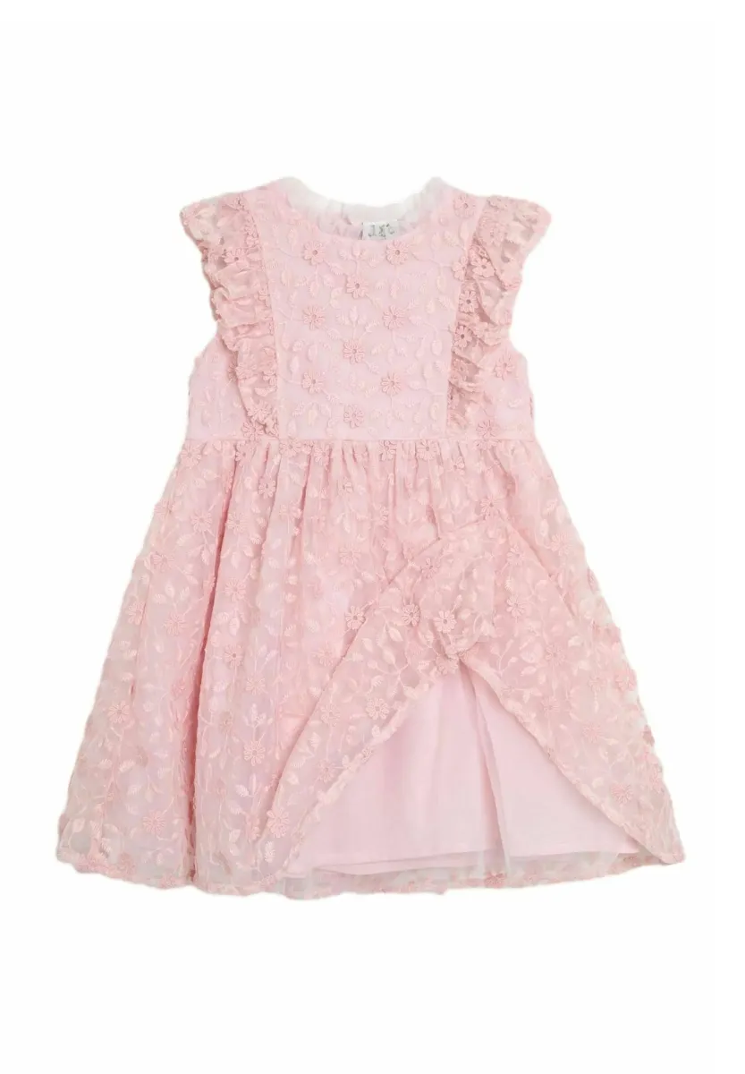 REGULAR FIT - EMBROIDERED FRILL FLOWER PRINT 
 - Cocktailkleid/festliches Kleid - pale pink
