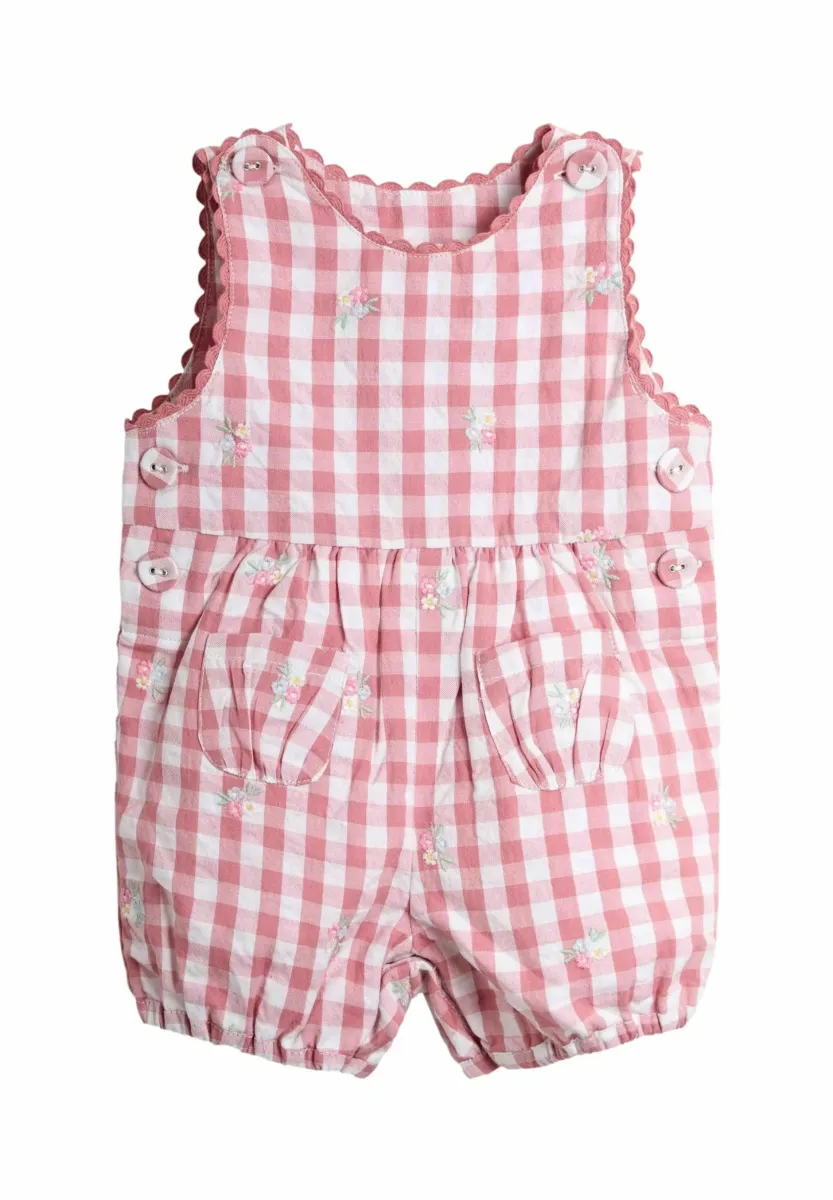 REGULAR FIT - EMBROIDERED GINGHAM - Latzhose - pink floral