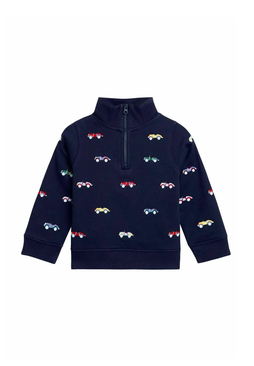 REGULAR FIT - EMBROIDERED HALF-ZIP - Sweatshirt - blue
