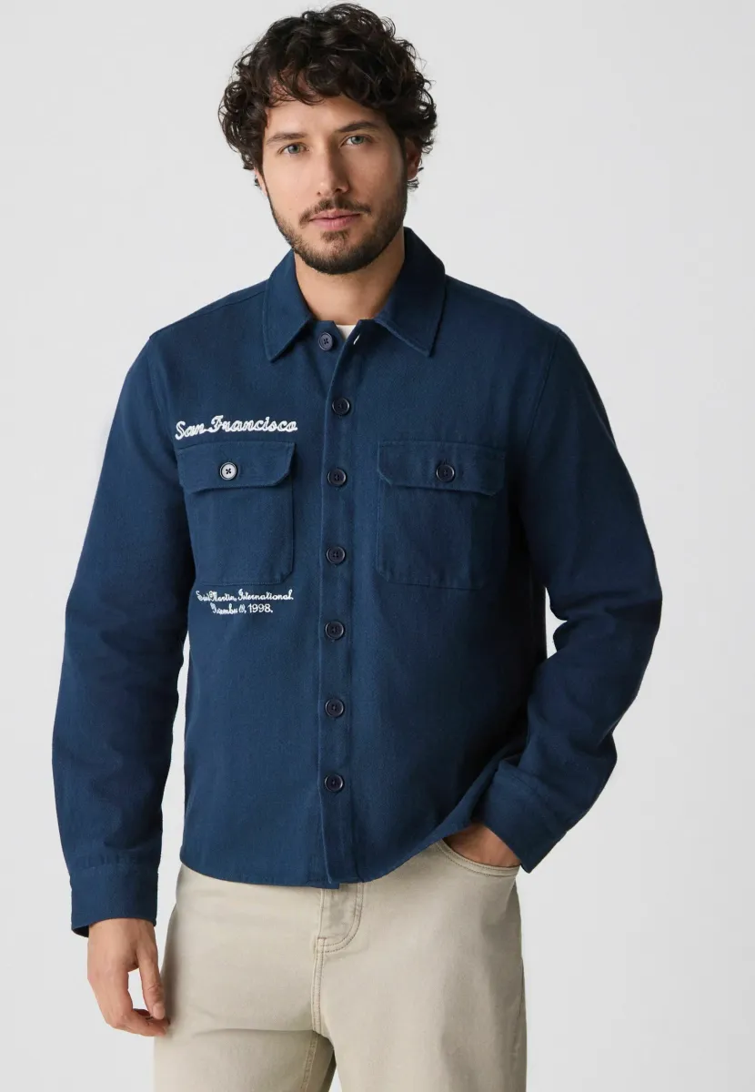 REGULAR FIT - EMBROIDERED - Hemd - navy blue