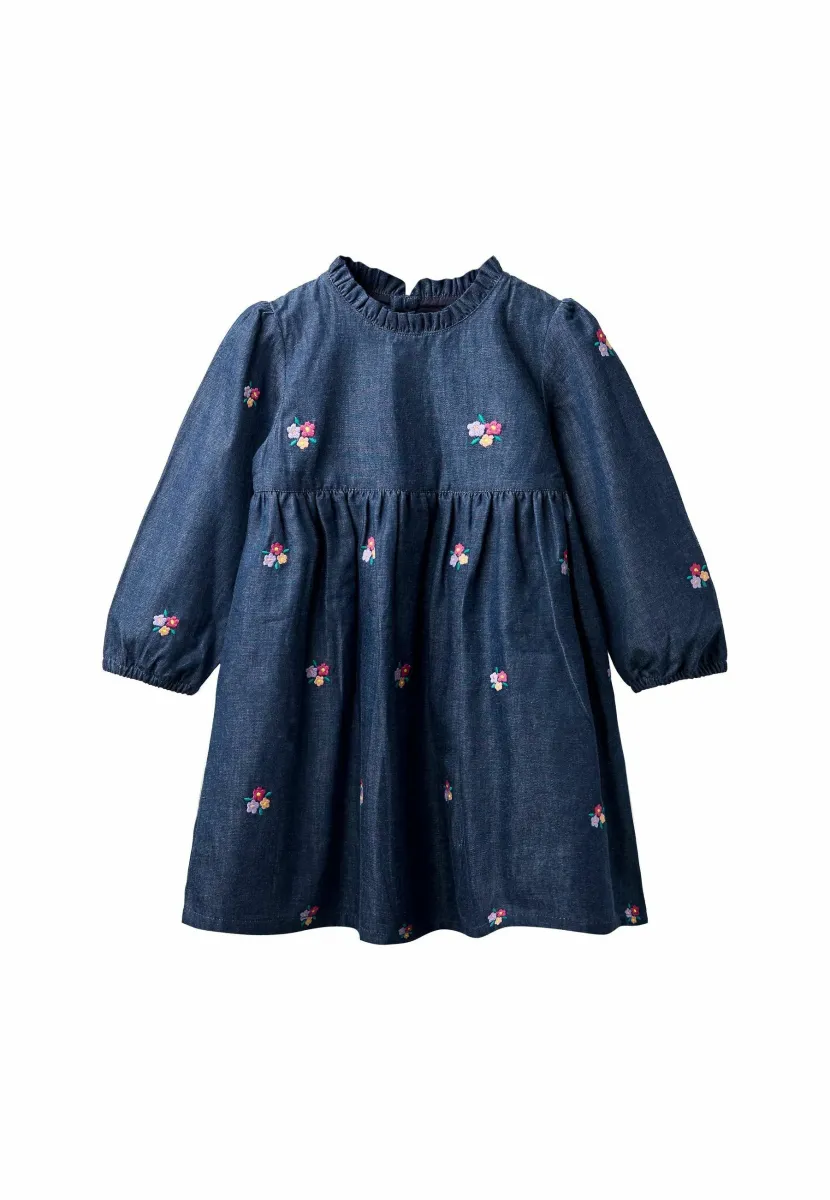 REGULAR FIT - EMBROIDERED PUFF  - Freizeitkleid - blue