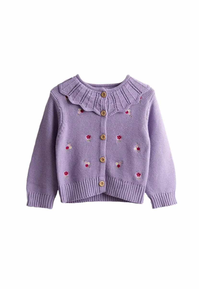 REGULAR FIT - EMBROIDERED - Strickjacke - lilac