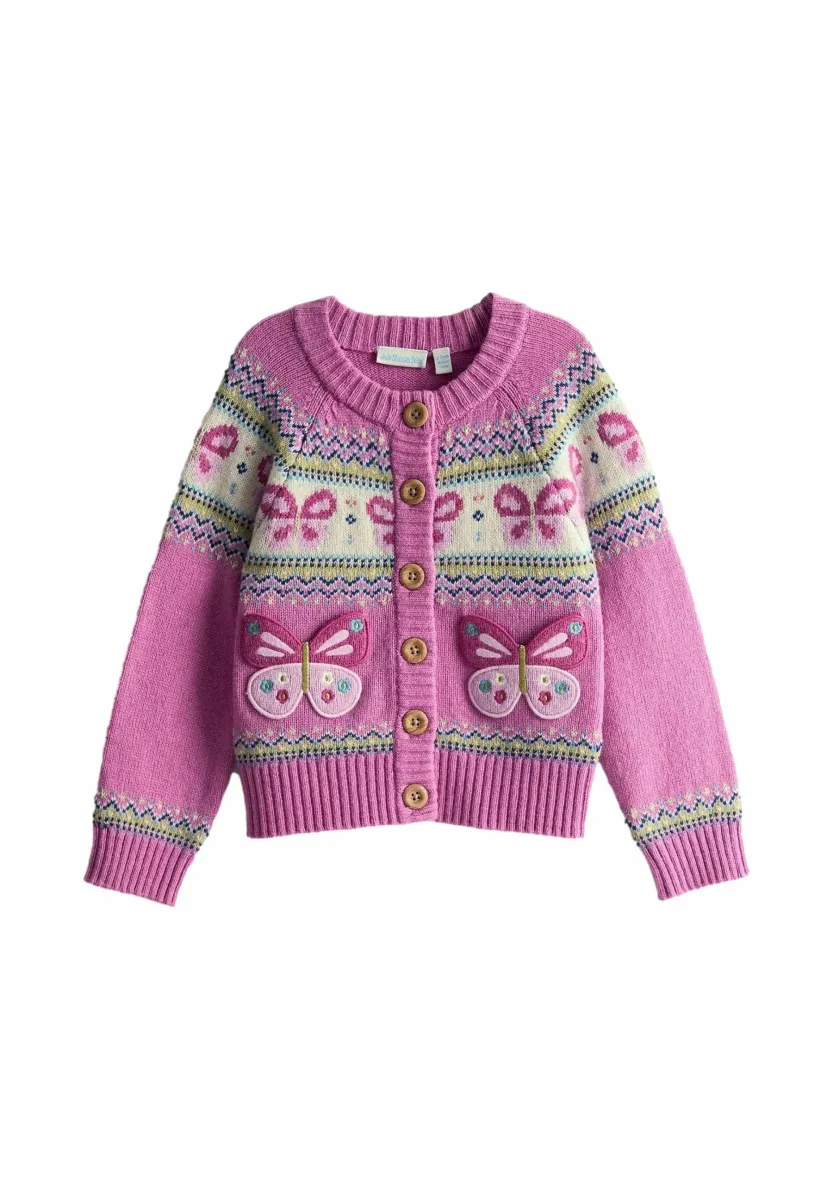 REGULAR FIT - FAIR ISLE APPLIQUÉ  - Strickjacke - pink