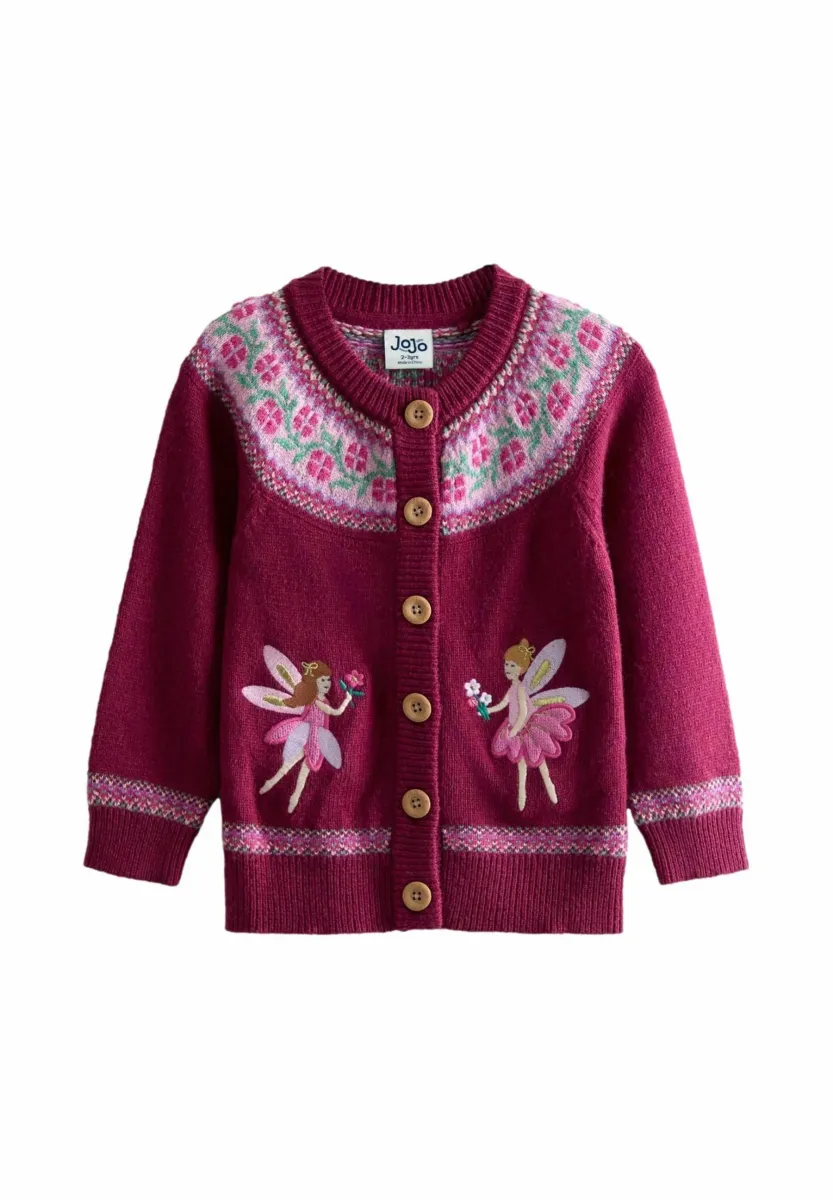 REGULAR FIT - FAIR ISLE APPLIQUÉ  - Strickjacke - purple