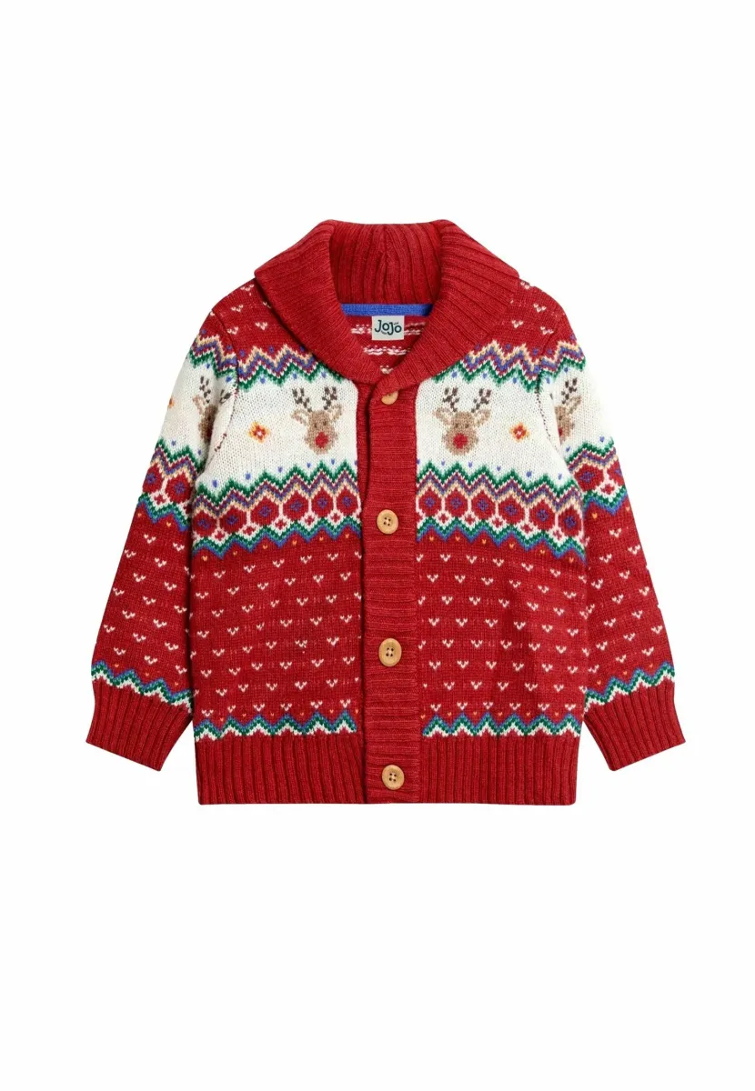 REGULAR FIT - FAIR ISLE   - Strickjacke - red reindeer