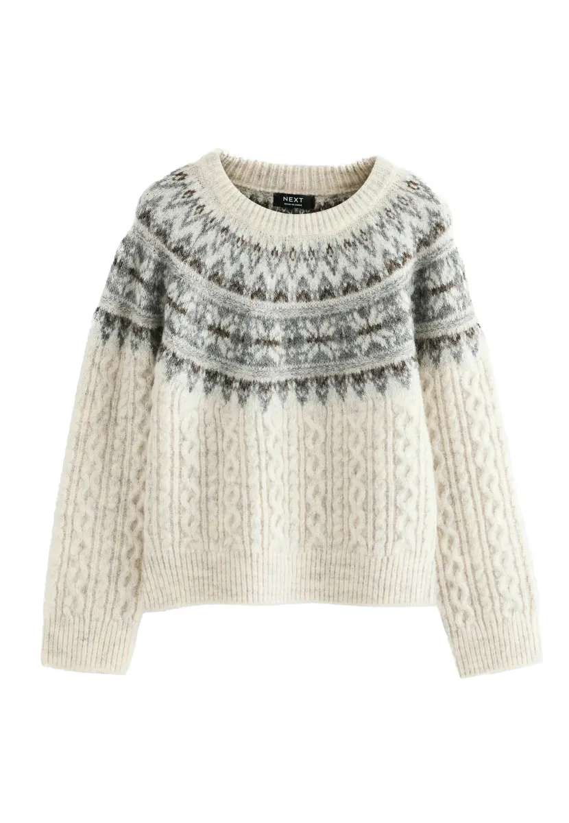 REGULAR FIT - FAIRISLE CHRISTMAS  - Strickpullover - ecru