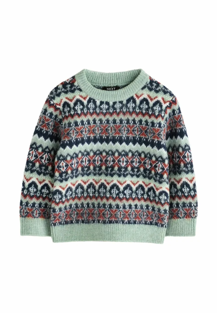 REGULAR FIT - FAIRISLE CREW NECK - Strickpullover - blue