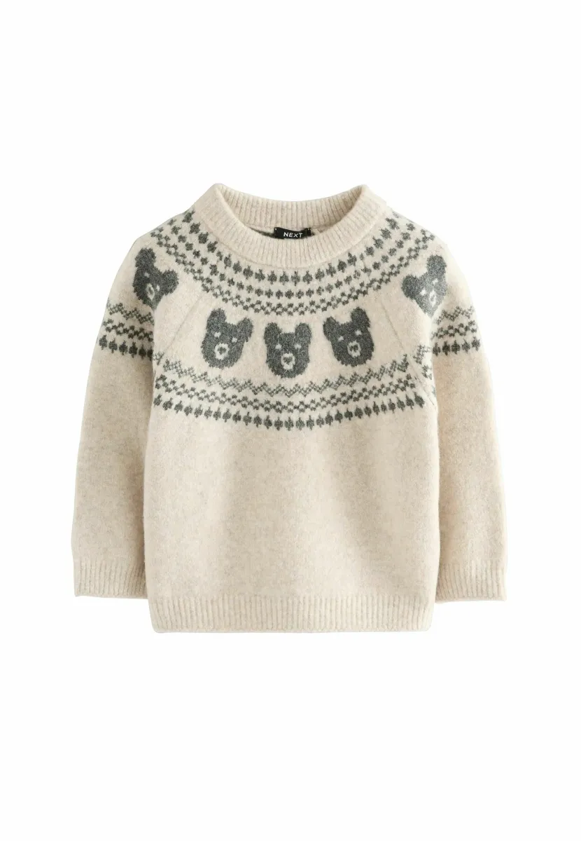 REGULAR FIT - FAIRISLE CREW NECK - Strickpullover - neutral bear