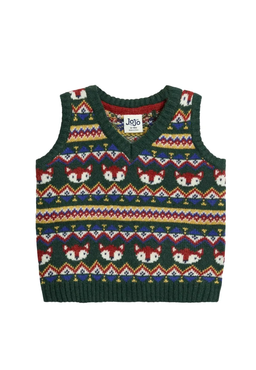 REGULAR FIT - FAIRISLE PATTERN TANK - Top - green