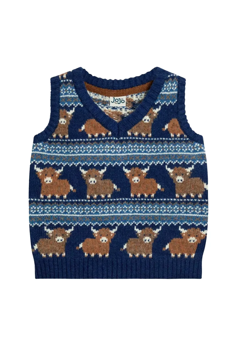 REGULAR FIT - FAIRISLE PATTERN TANK - Top - light blue