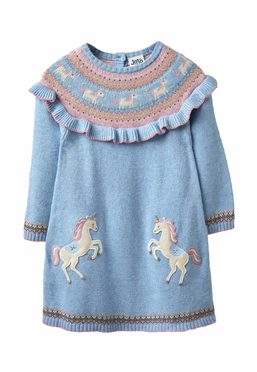 REGULAR FIT - FAIRISLE - Strickkleid - blue unicorn