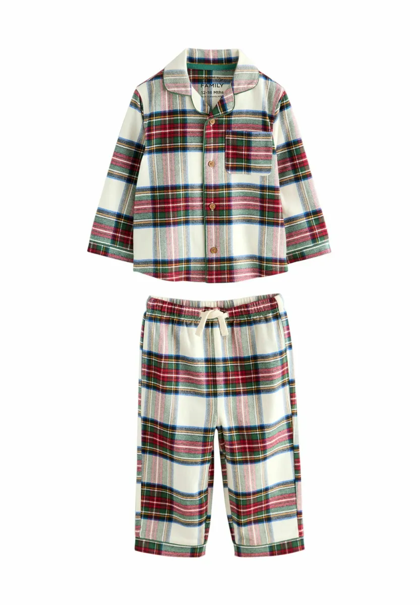 REGULAR FIT - FAMILY CHRISTMAS SINGLE BUTTON THROUGH SET - Nachtwäsche Set - neutral/red check