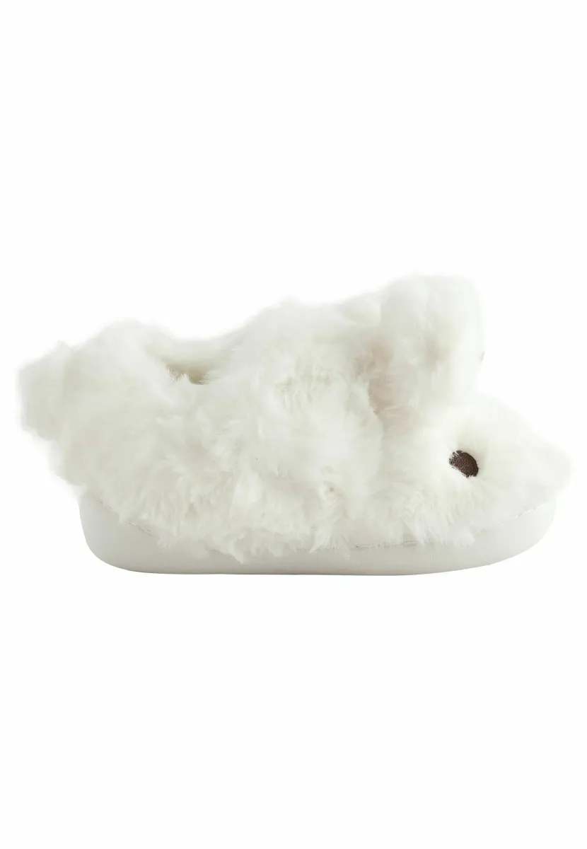 REGULAR FIT - FAUX FUR SLIPPERS . - Hausschuh - white