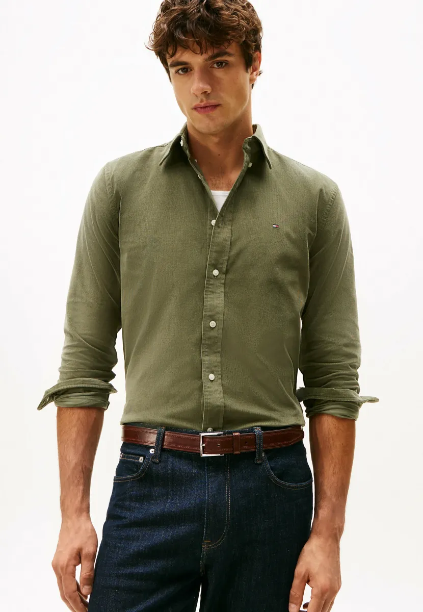 REGULAR FIT FLAG EMBROIDERY  - Hemd - battle green