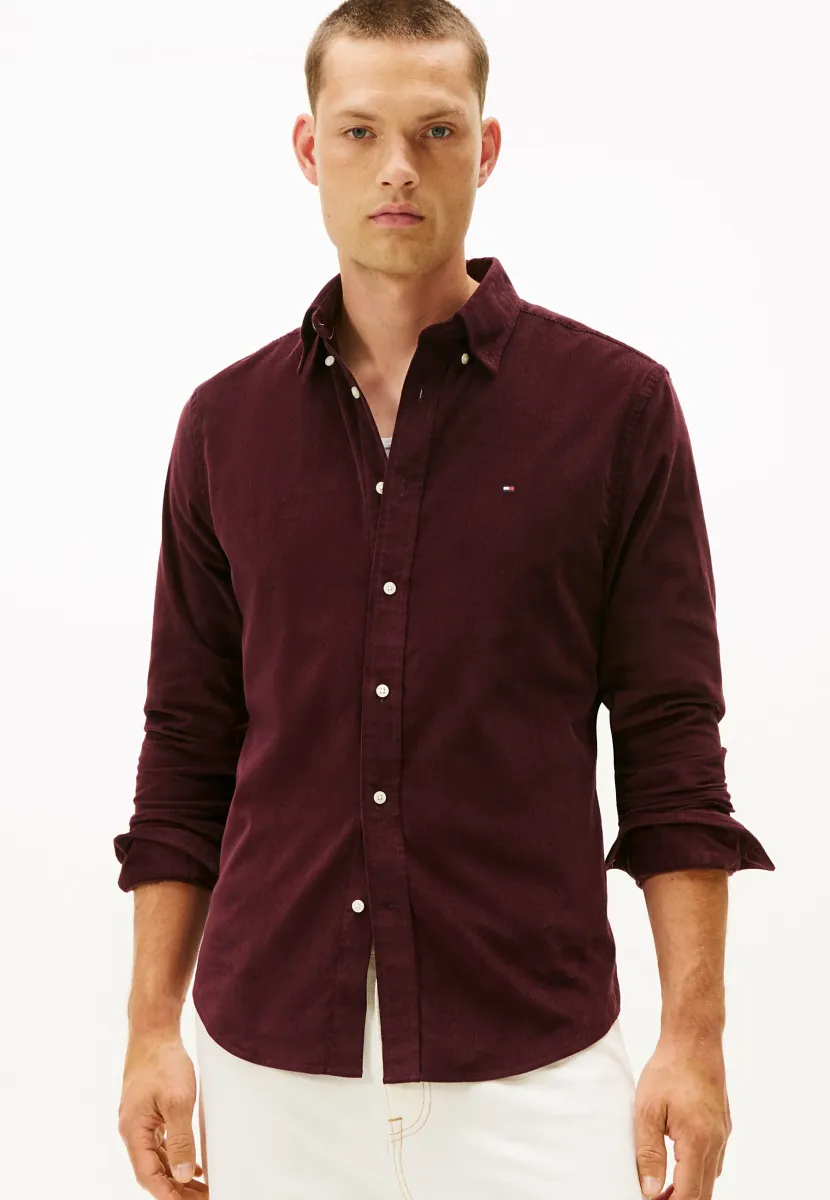 REGULAR FIT FLAG EMBROIDERY  - Hemd - deep burgundy