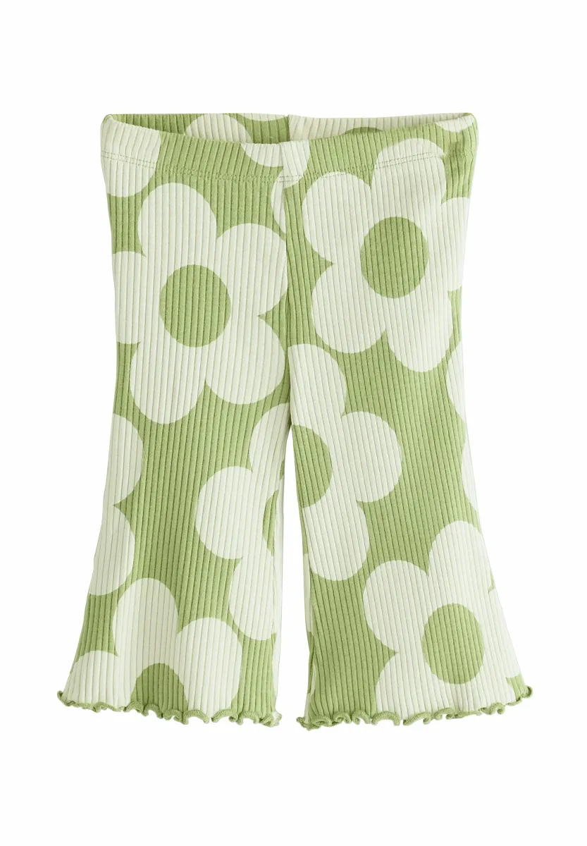 REGULAR FIT - FLARE - Stoffhose - green flower