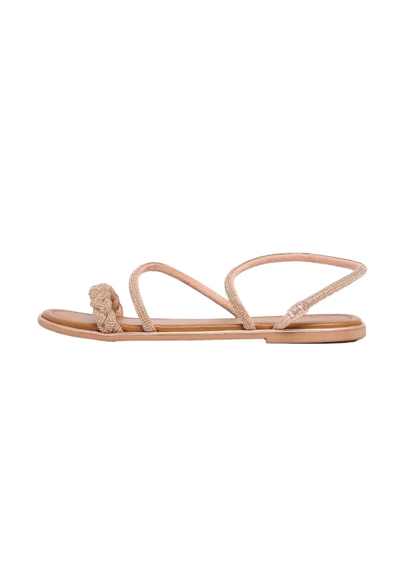 REGULAR FIT - FLAT ASYMETRICAL STRAPPY  - Riemensandalette - rose gold